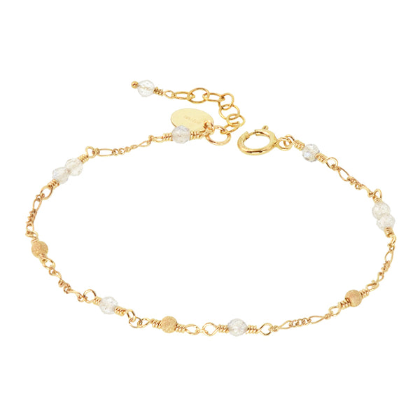 Womens Charm Moonstone Beaded Bracelets 14K Gold Filled Bracelet for W ...