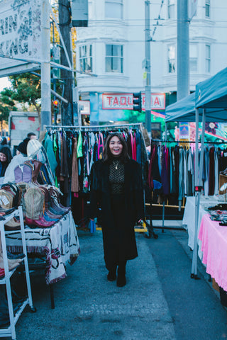 Kara at the PORTER Pop up in Mission on Valencia and 18th (City Station Parking Lot)