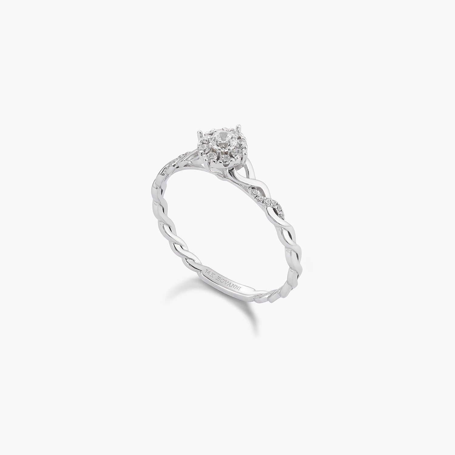 BOVANNI Petite Twisted Vine Ring With Moissanite Diamond