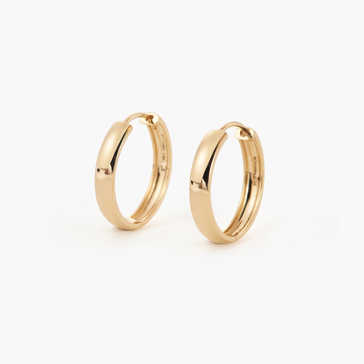 Bold Huggie Hoop Earrings in 14K Gold