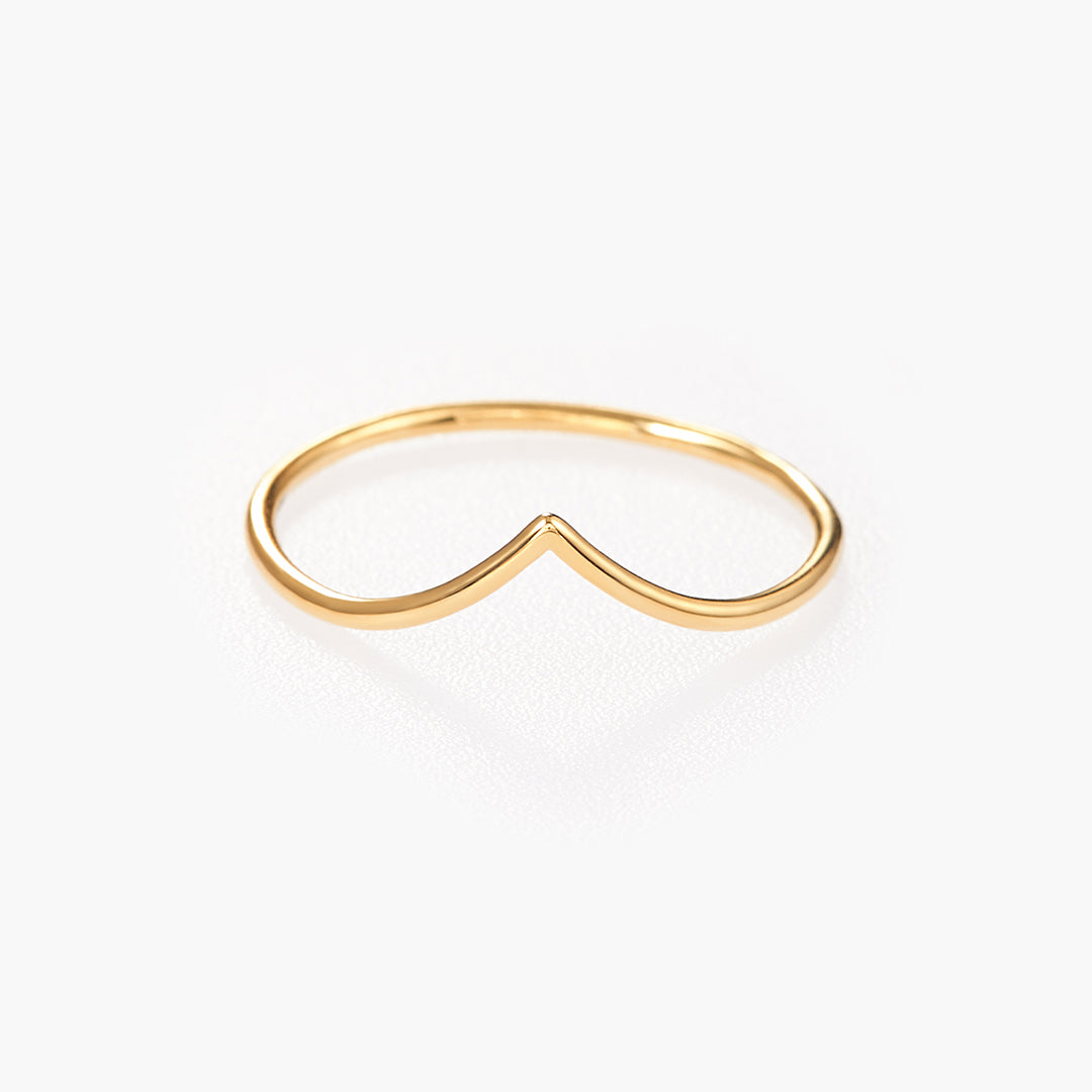 14K Gold Chevron V Ring - BOVANNI product image