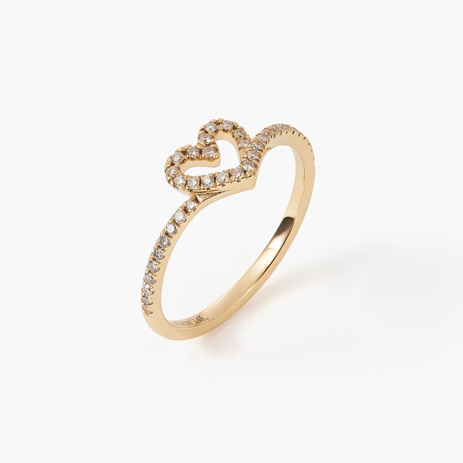 Sparkle Heart Ring in Gold