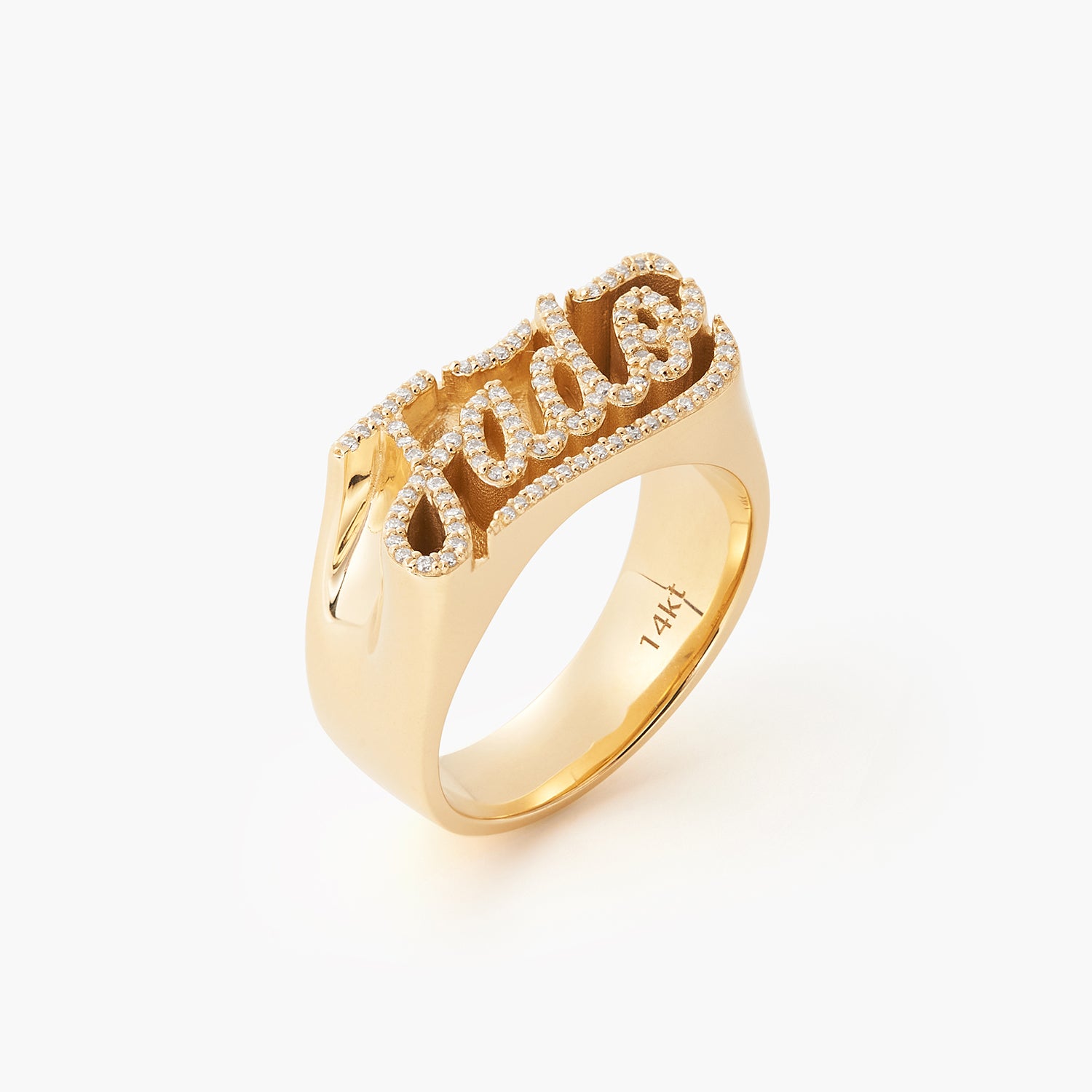 Rose Gold Customised Name Engraved Ring | SEHGAL GOLD ORNAMENTS PVT. LTD.