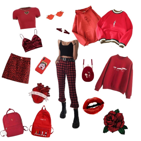 red aesthetic clothes