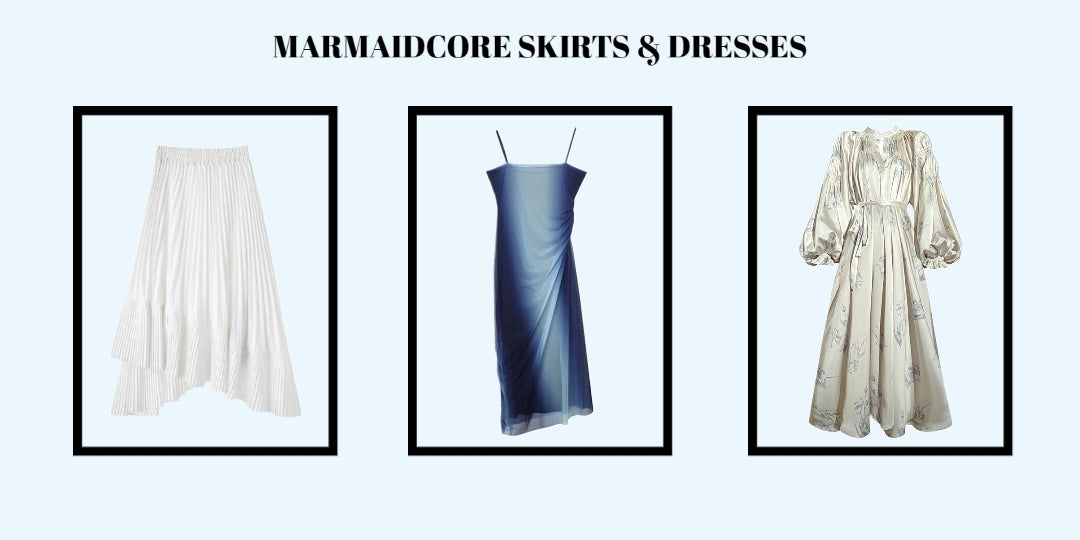 mermaidcore skirts and dresses