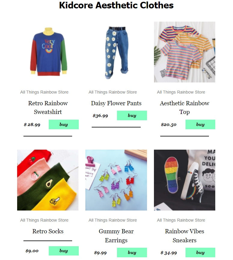 kidcore aesthetic clothes