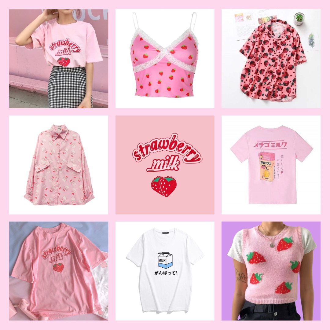 strawberry milk tops and t-shirts