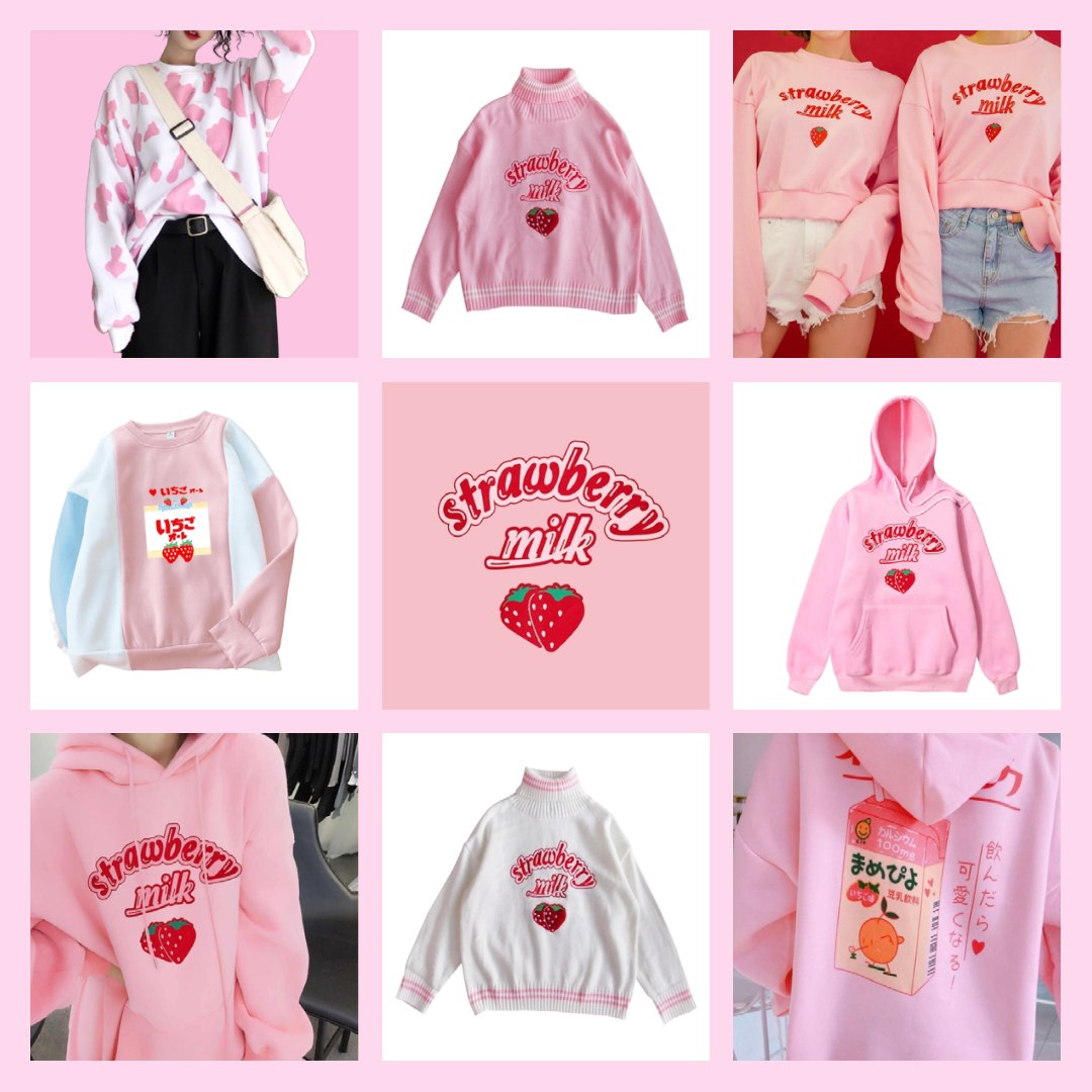 strawberry milk hoodies, jumpers and sweaters