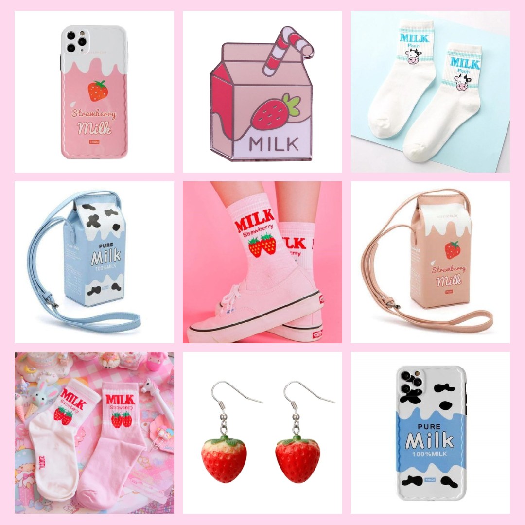 strawberry milk accessories