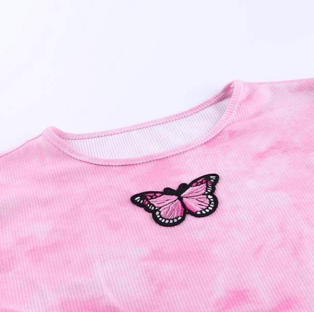 Pink Butterfly Top | Aesthetic Clothes Shop