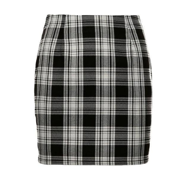 Black And White Plaid Mini Skirt | Aesthetic Skirt