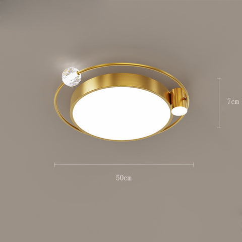 All Copper Ceiling Lamp Light Luxury Crystal Simple Nordic