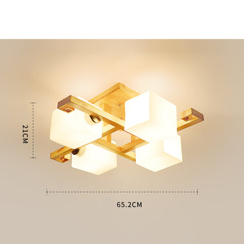 Nordic Personality Simple Log Ceiling Lamp In Living Room