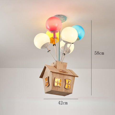 Balloon Creative Dream Cartoon Flying House Ceiling Lamp