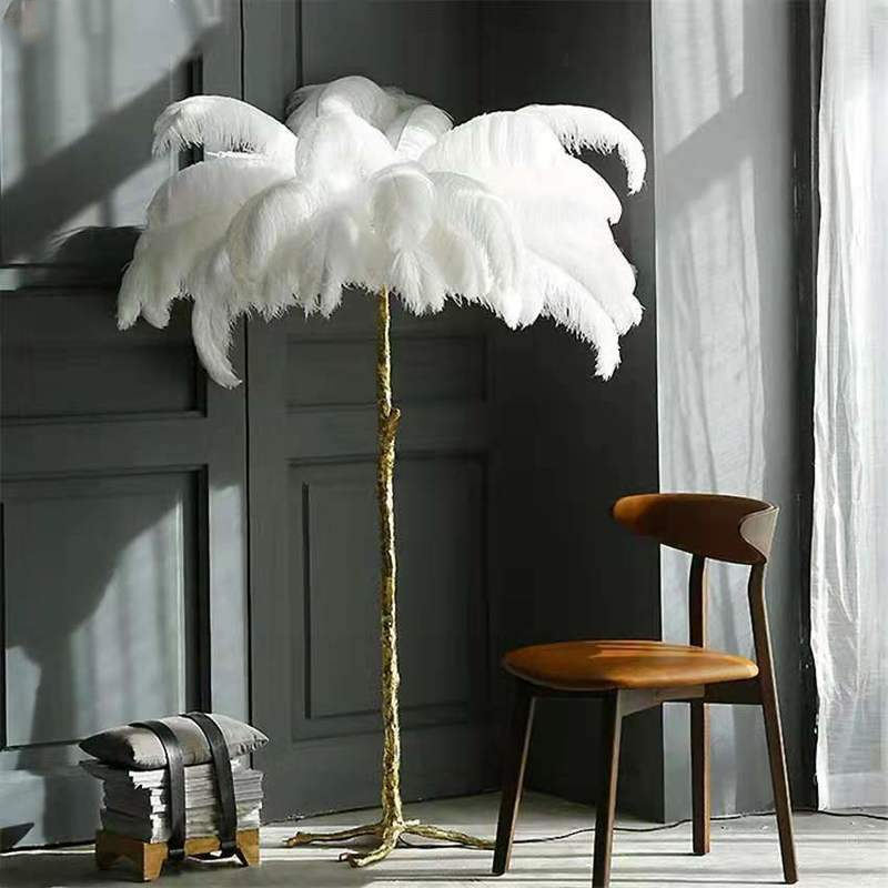 Nordic Design Ostrich Feather Floor Lamp for Living Room Decoration Ro