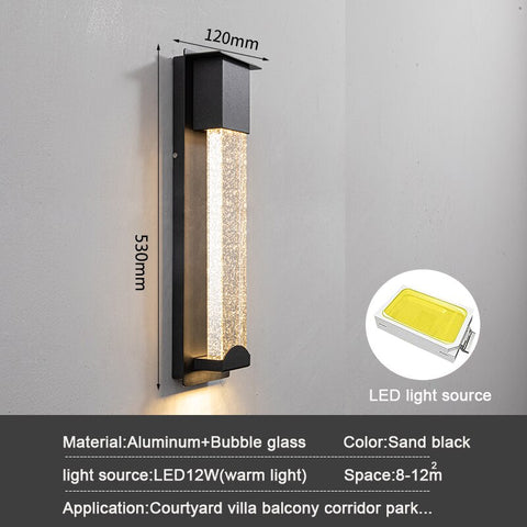 New LED Wall Lighting PIR Motion Sensor Crystal Outdoor IP65