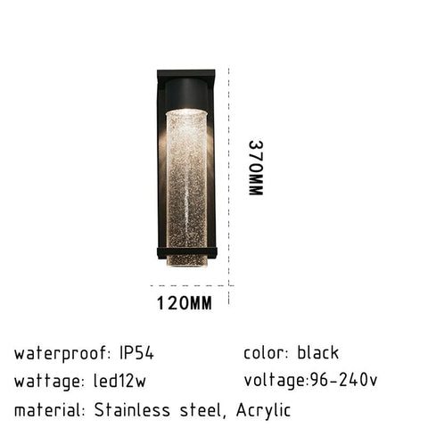 Stainless Steel Modern LED Waterproof IP54 Wall Light 12W