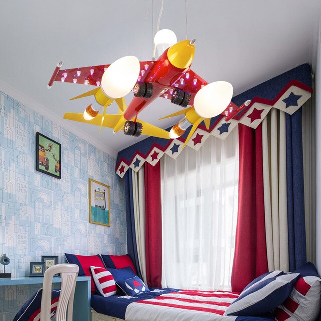 Airplane Hanging Lamp Chandelier Light For Kids Gift Children S Room Bedroom Cartoon Boys Christmas Decorations For Home Fixture