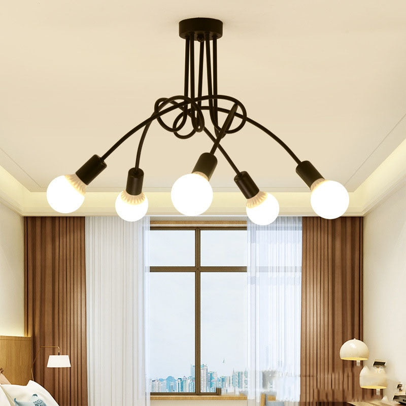 Modern Ceiling Lights Living Room Bedroom Dining Room Lamp Nordic Simple Style Iron Metal Spray Painting Process Black White Red