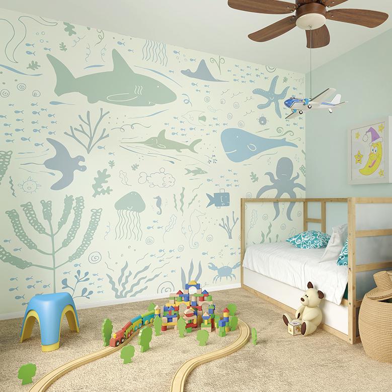 Removable Under The Sea Wall Mural For Kids Wallums, 50% OFF