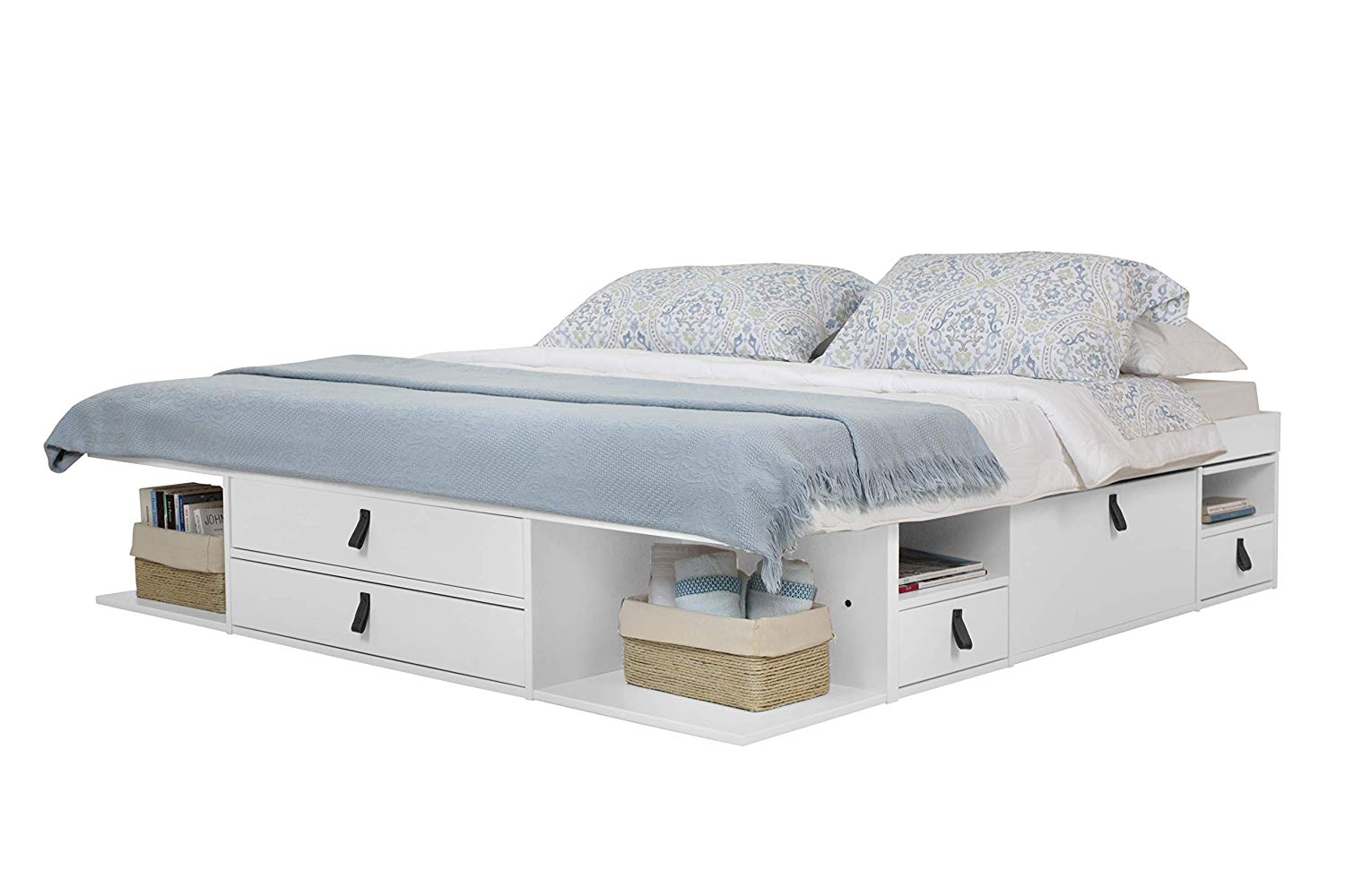 platform bed off white