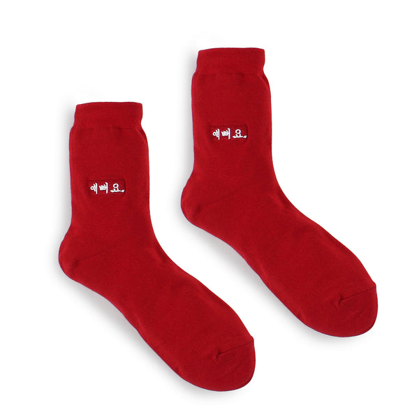Hangeul Korean Alphabet Emboidery Socks (7pairs) KPOP – intypesocks