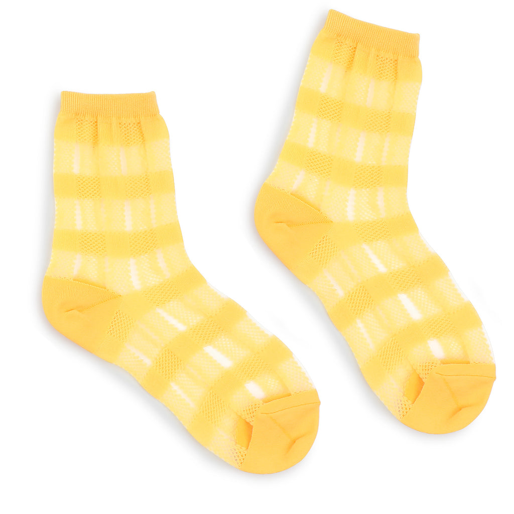 Plaid pattern see through women socks (5 Pairs) BD15 – intypesocks
