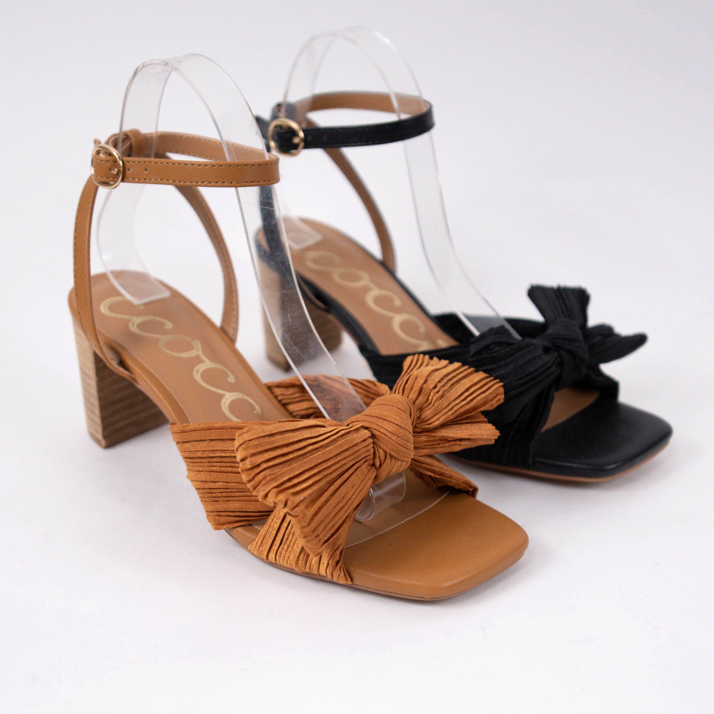 Cara Pleated Bow Heel – Southerngirlchic