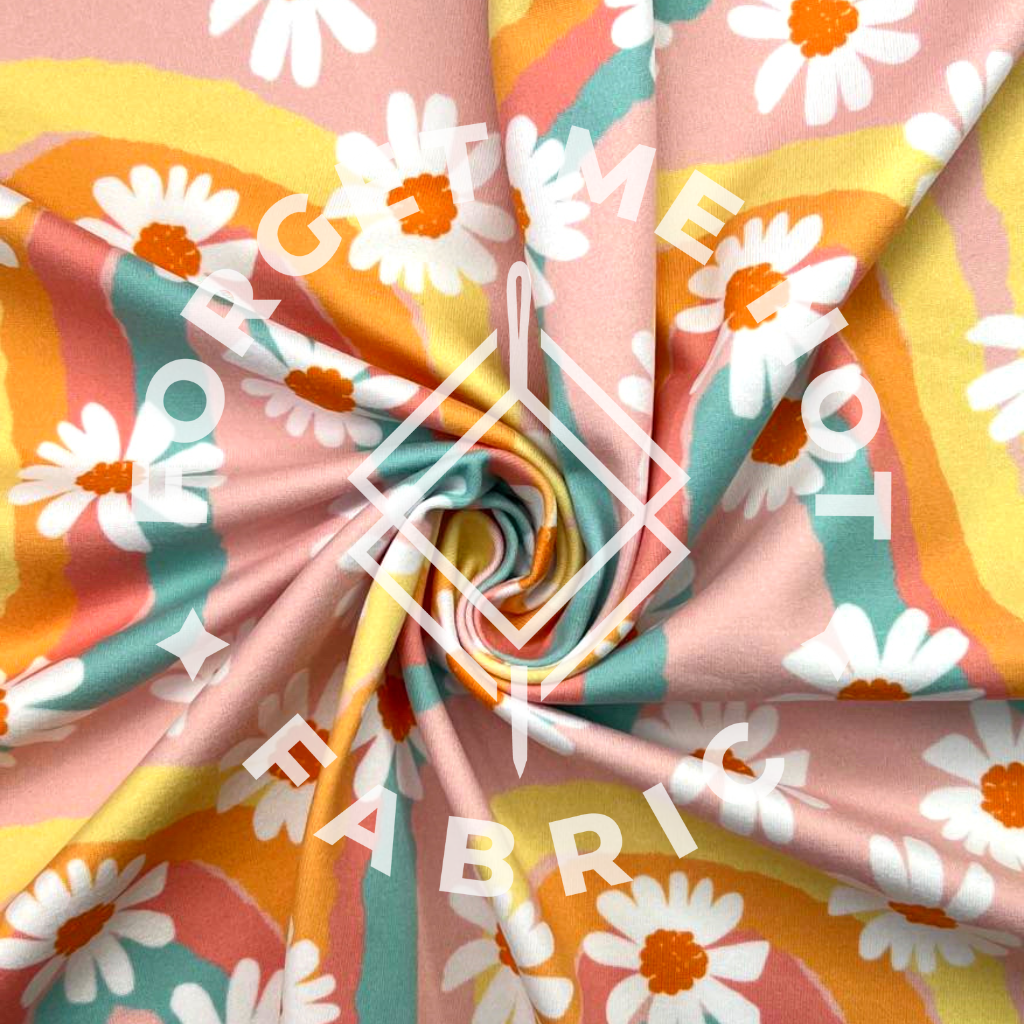 Brittany Frost Rainbow Daisies, Heavyweight DBP Fabric