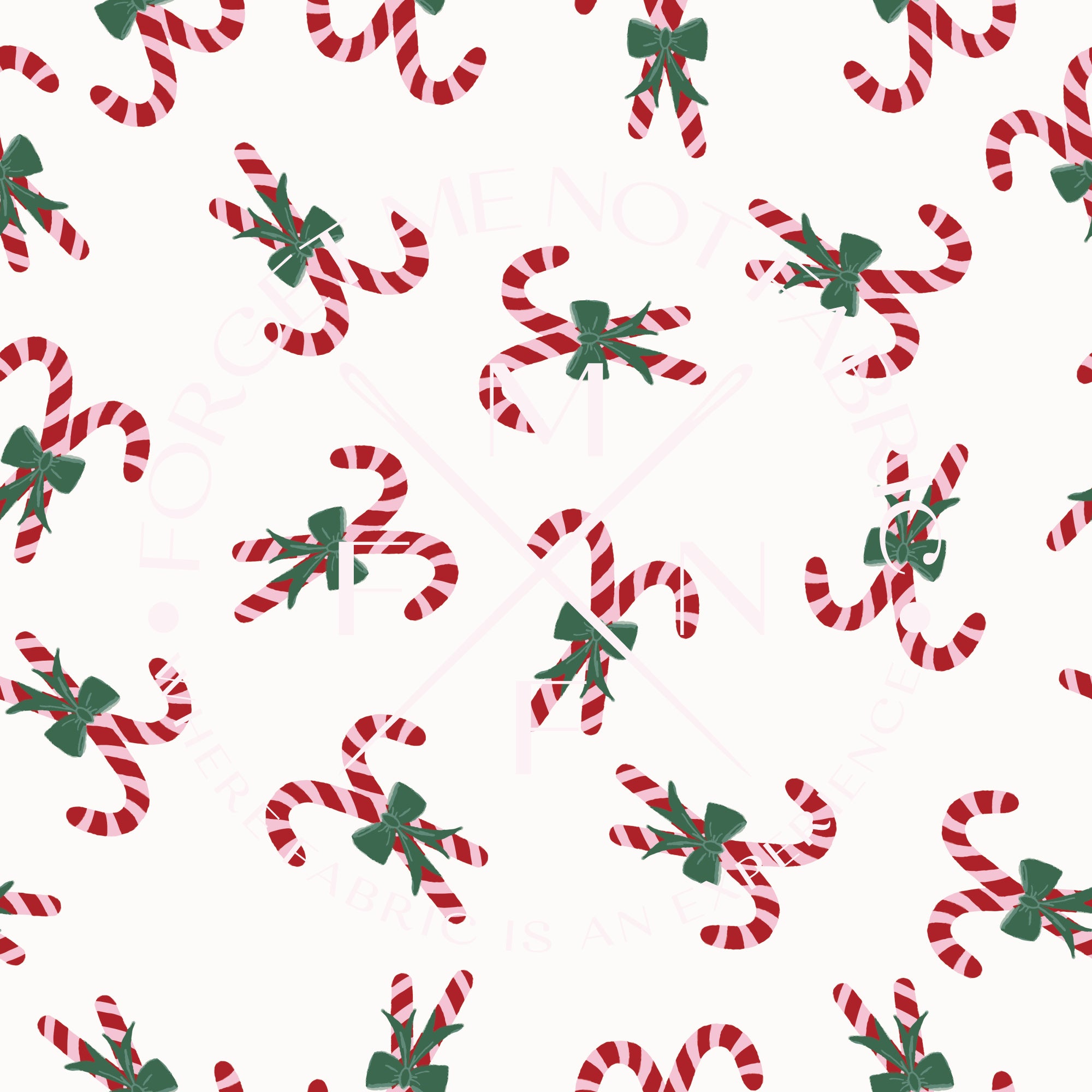Candy Canes and Bows Fabric, Choose your Fabric, Scaling Options.