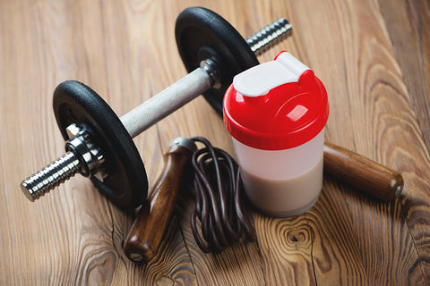 protein shake dumbells 