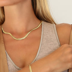 snake necklace, herringbone chain 