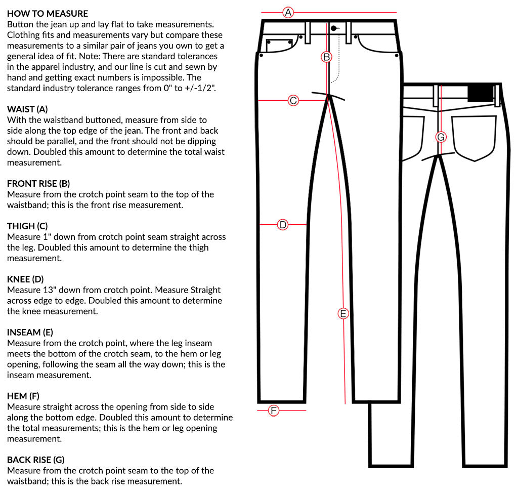 Measuring Guide For Jeans - Horn Jeans