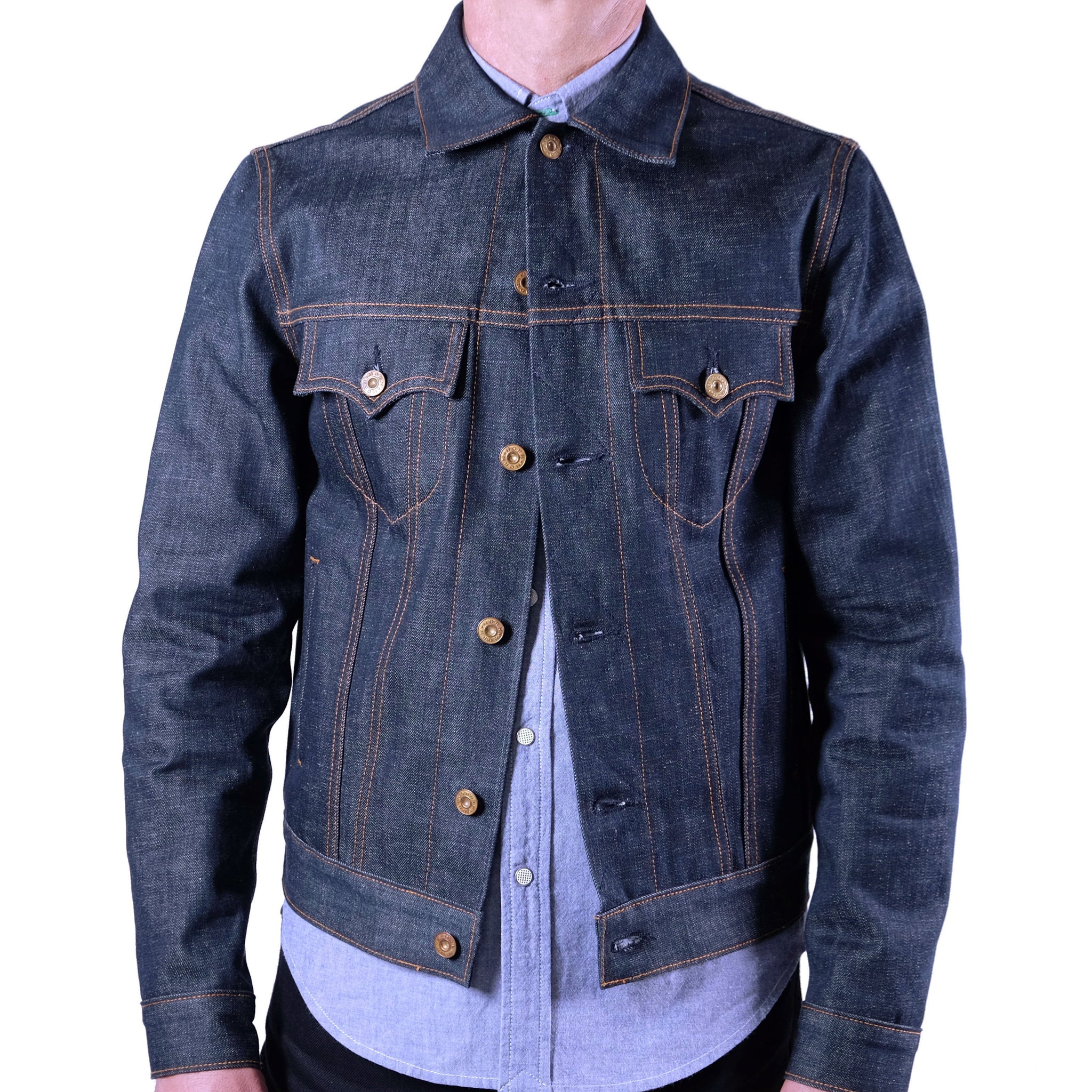 raw denim trucker jacket