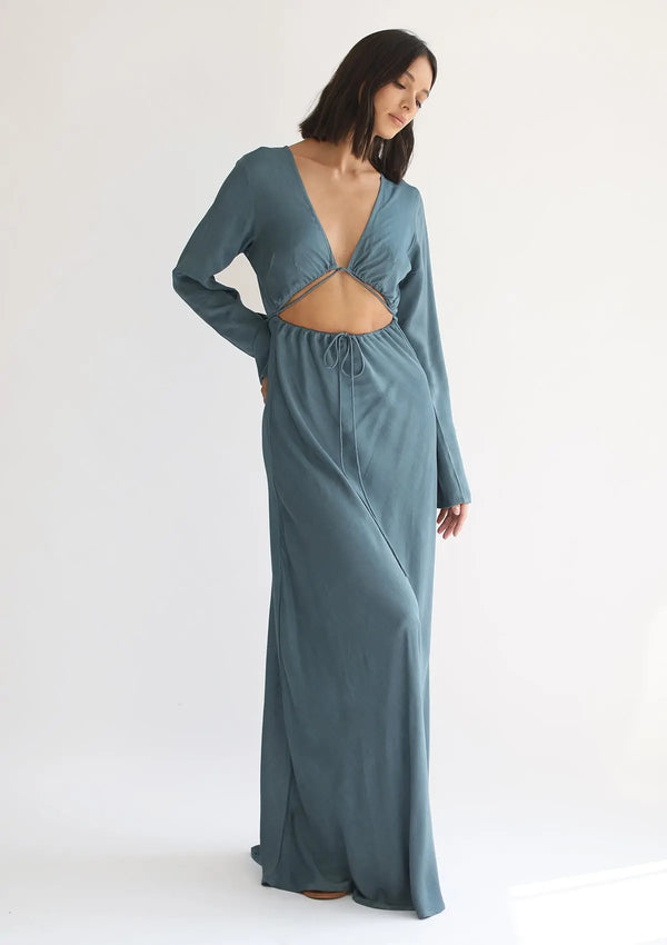 HERA MAXI DRESS - OYSTER BLACK – Studio Tia