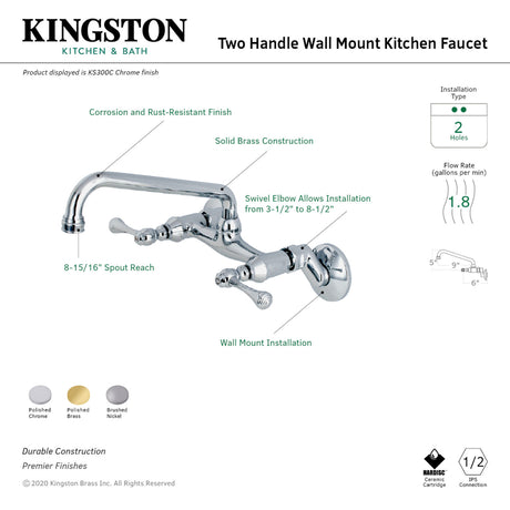Kingston Brass Kingston 6-Inch Adjustable Center Wall Mount