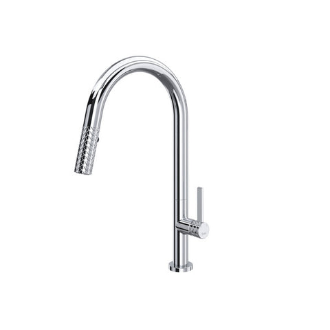 Rohl Tenerife Pull-Down Kitchen Faucet With C-Spout - Polished Chrome | Model Number: TE55D1LMAPC
