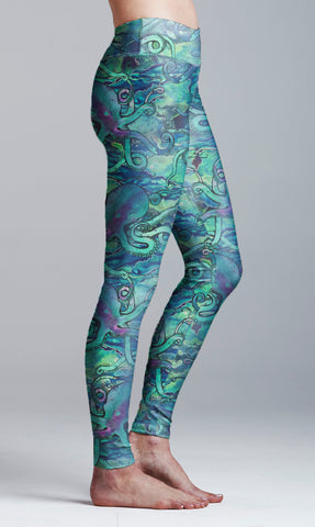 Octopus Yoga Pants Tentacle Neon Leggings Women Workout Clothing High Waist  Tights Squat Proof Activewear Mermaid Print Blue Festival Gym -  Canada