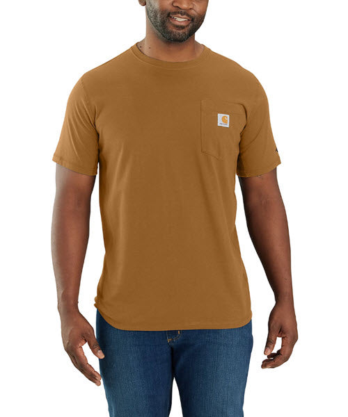 Carhartt Short Sleeve Force Pocket Tee (model 106652) in Carhartt Brown at Dave's New York
