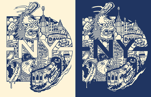 Henbo Henning X Dave's New York collab featuring hoodies, long sleeve t-shirts and canvas totes