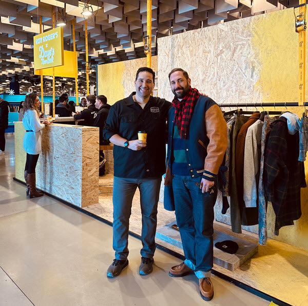 Adam and Guido at the Roy Roger's X Dave's New York Collab debut at Pitti Uomo 105 in Florence, Italy