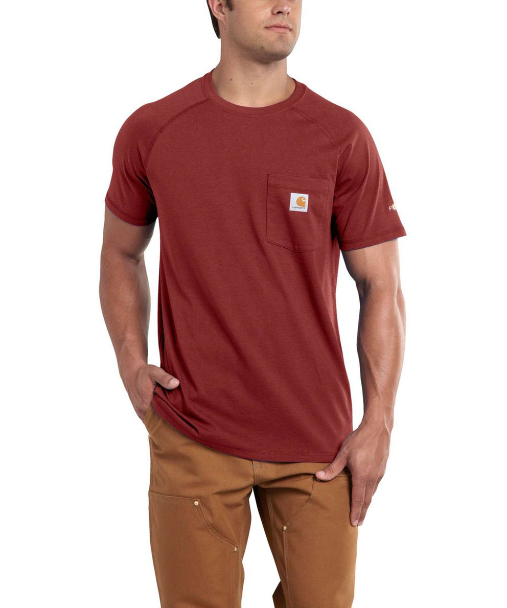Carhartt Force™ Cotton Short Sleeve T-Shirt - Dark Barn Red Heather ...