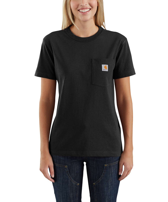 varme bille vegetation Carhartt Women's WK87 Short Sleeve Pocket T-Shirt - Black — Dave's New York
