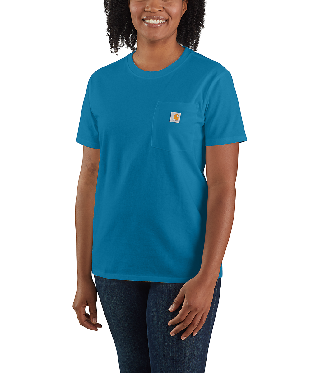 Carhartt Women's WK87 Short Sleeve Pocket - Marine Blue — New