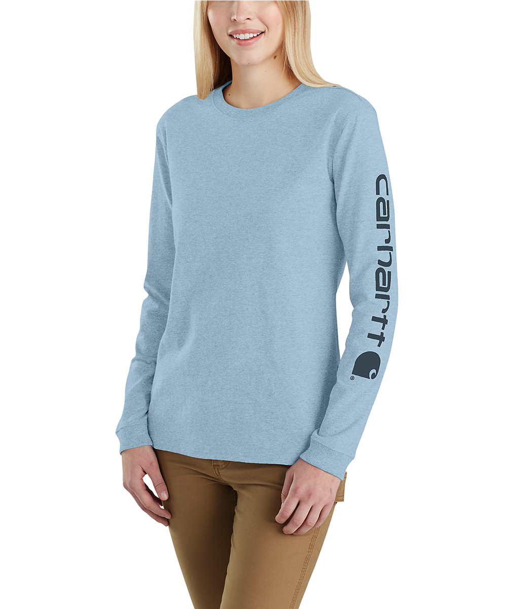 Carhartt Women's Signature Sleeve Logo Long Sleeve T-shirt Alpine Bl — New York