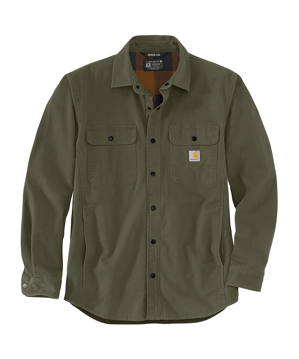 Carhartt Men's Canvas Fleece Lined Shirt Jacket - Basil — Dave's New York