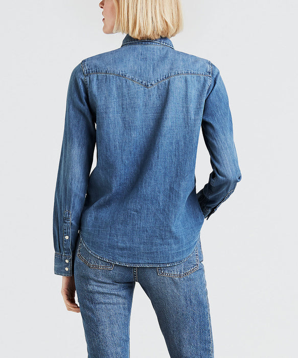 levi's western denim shirt womens