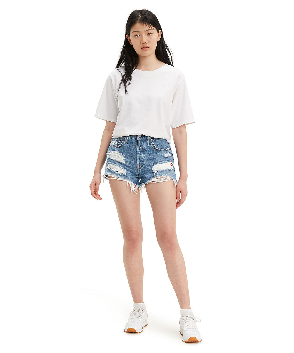 levis 501 trashed black shorts