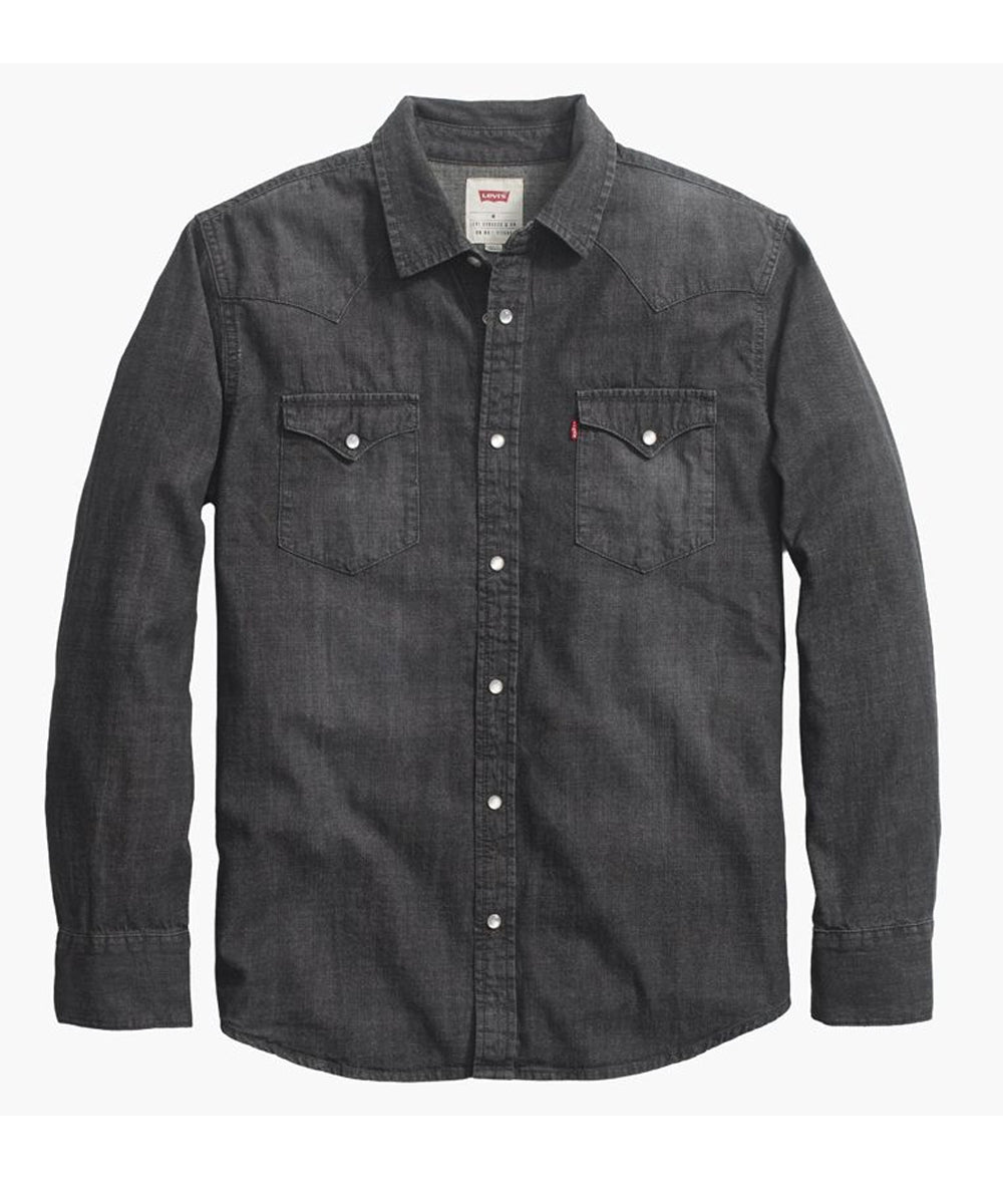 levi's dark denim shirt