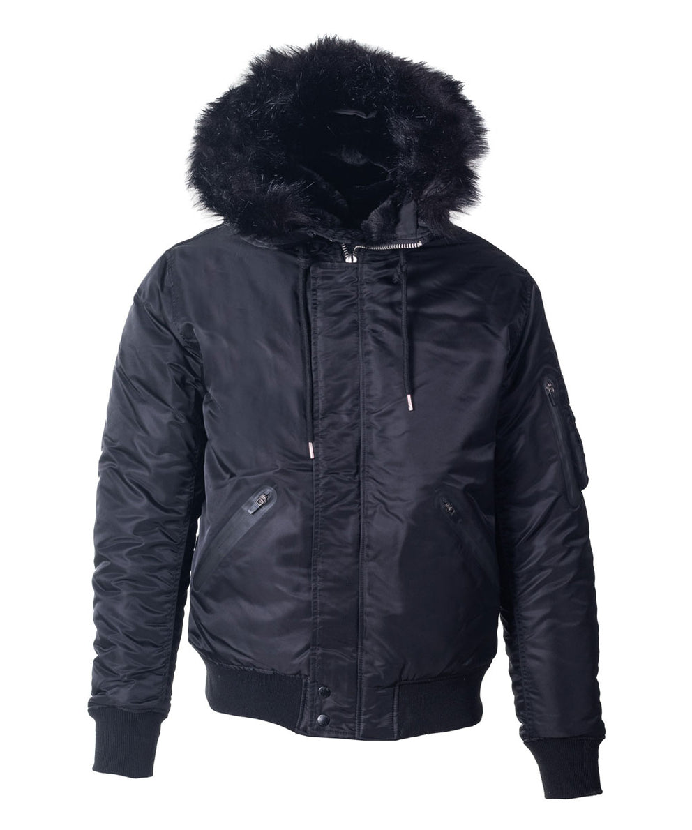 Schott Nylon Flight Satin N-2B Jacket - Black — Dave's New York